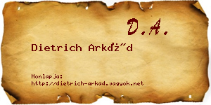 Dietrich Arkád névjegykártya