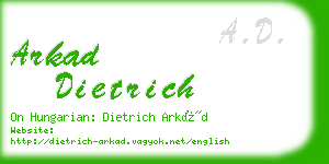 arkad dietrich business card